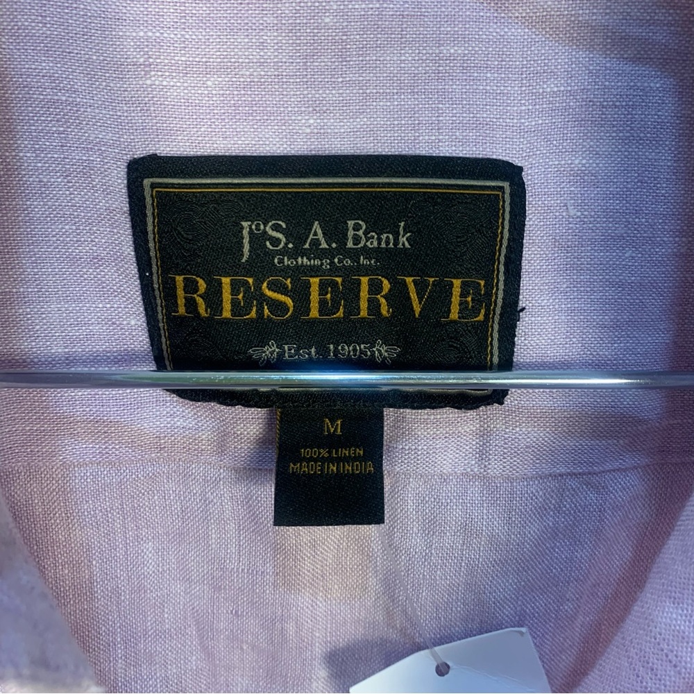 Jos. A. Bank Reserve Mens 100% Linen Button Front Collared Shirt - Picture 5 of 10